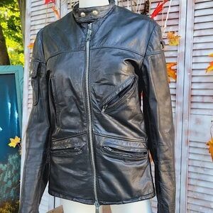 DROSPO INC Leather Vintage jacket, moto style
